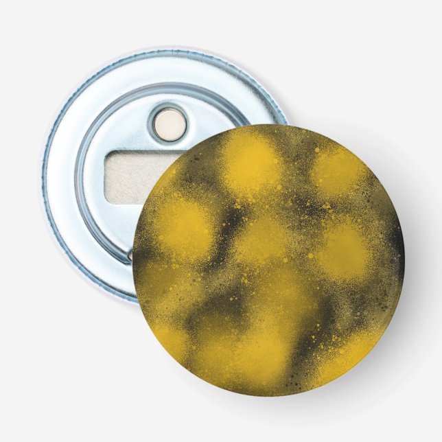 Black and Yellow Paintballs Bottle Opener (Front)