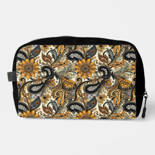 Black And Yellow Paisley Dopp Kit