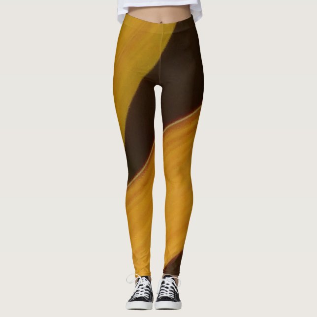 Black and yellow patternLeggings Leggings (Front)