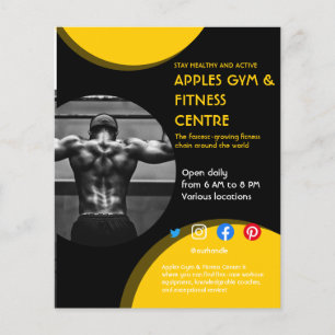 black and yellow Photo gym personal trainer fit F Flyer