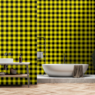 Black and Yellow Plaid Wallpaper
