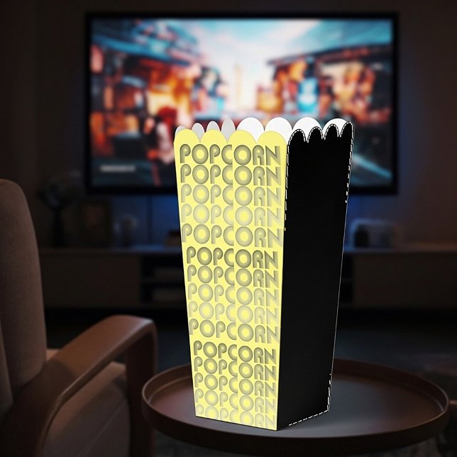 Black and yellow popcorn favour box (Creator Uploaded)