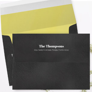 Black and Yellow Return Address Envelope