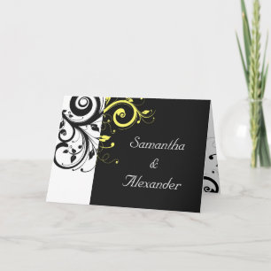 Black and Yellow Reverse Swirl Card
