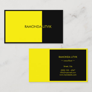 Black and Yellow Simple Modern Business Card
