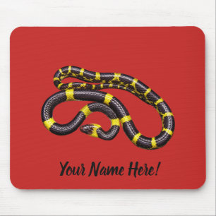 Black and yellow snake mouse mat