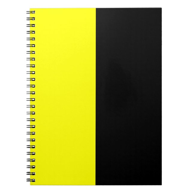 Black and Yellow Split Colour Scheme Notebook (Front)