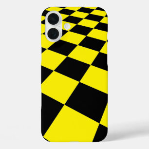 Black and Yellow Square Pattern Phone Case