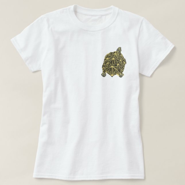 Black and Yellow Star Tortoise Tshirts (Design Front)