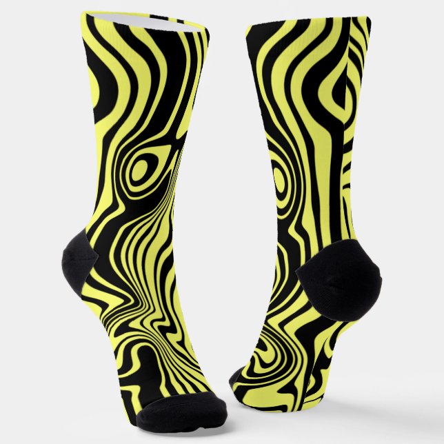 Black and Yellow Striped Socks - Your Colours (Angled)