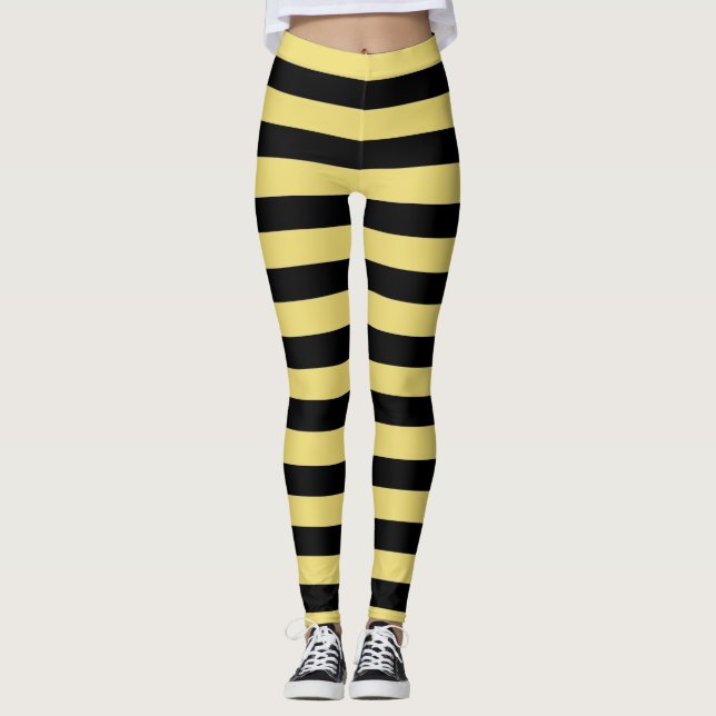 Black and yellow stripes bumble bee leggings (Front)