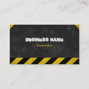 Black and Yellow Stripes Construction Business Card