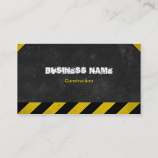 Black and Yellow Stripes Construction Business Card