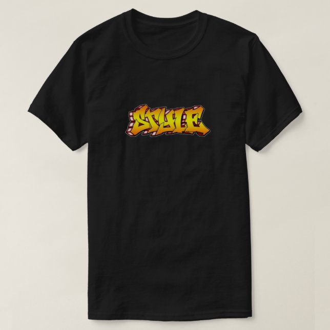 Black and Yellow Style (graffiti) T Shirt (Design Front)