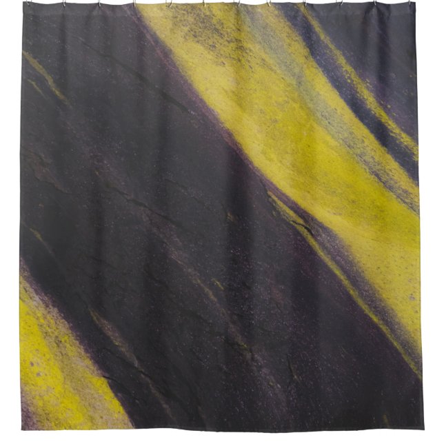Black and yellow surface shower curtain (Front)