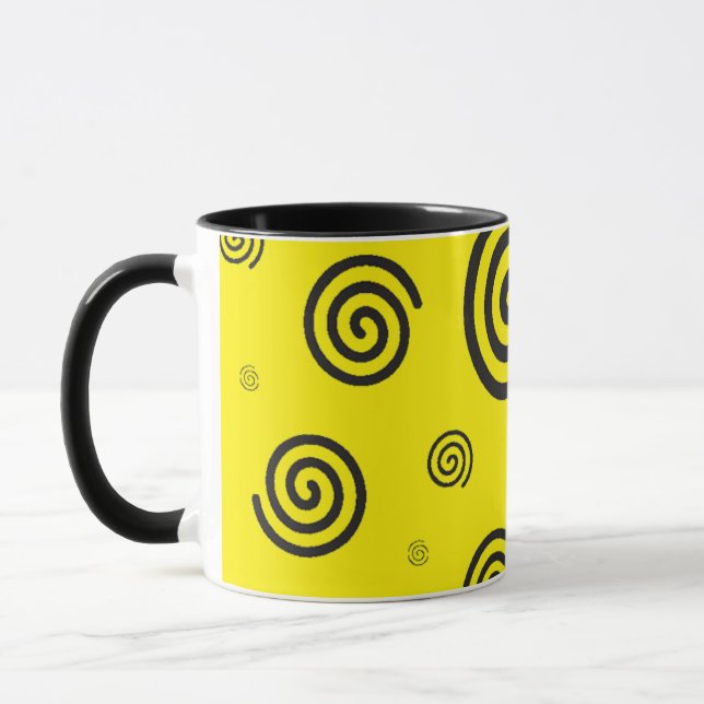Black and Yellow Swirl Mug  (Left)