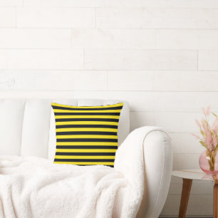 Black and Yellow Vintage Stripes Cushion