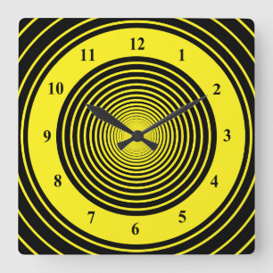 Black and Yellow Wall Clock - Custom Colours