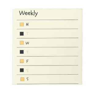 Black and Yellow Weekly Bold & Stylish Planner Notepad