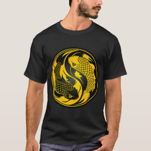 Black and Yellow Yin Yang Koi Fish T-Shirt