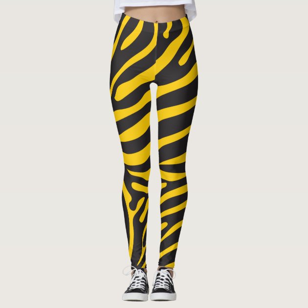 Black and yellow striped leggings hotsell