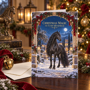 Black Andalusian Horse Christmas Card
