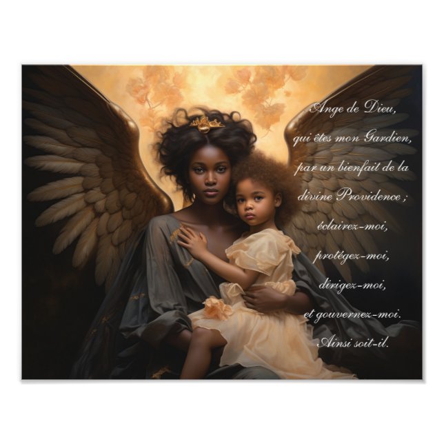 Black Angel Angele Dei In French Photo Print (Front)