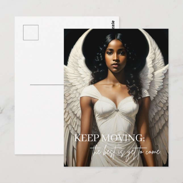 Black Angel Art Inspirational Postcard (Front/Back)