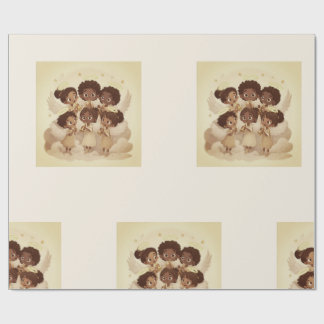 Black Angel Christmas Choir Wrapping Paper 2