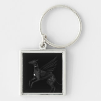 Black Angel Greyhound Key Ring