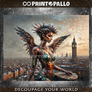 Black angel over London Tissue Paper