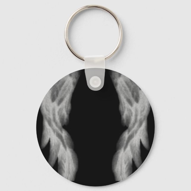 Black Angel Wings Key Ring (Front)
