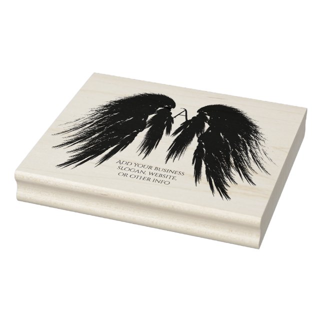 BLACK ANGEL WINGS Monogram Rubber Stamp (Stamp)
