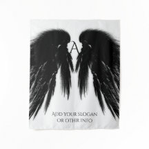 BLACK ANGEL WINGS Monogram Vertical