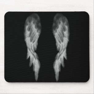 Black Angel Wings Mouse Mat