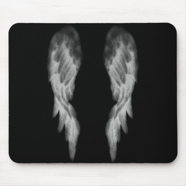 Black Angel Wings Mouse Mat (Front)