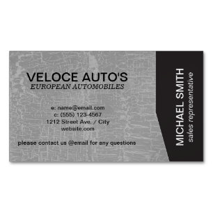 Black Angle / Grey Marbled Magnetic Business Card