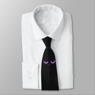 Black angry ninja emoji tie