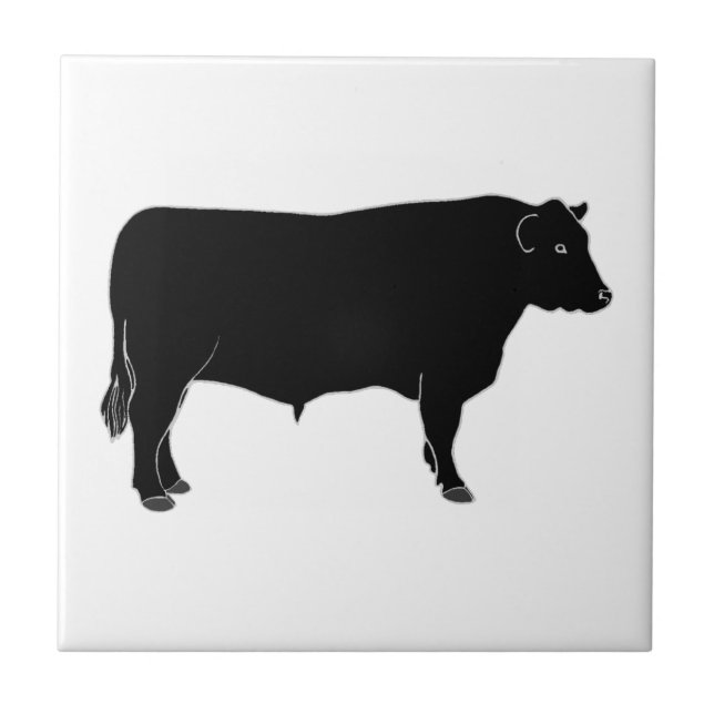 Black Angus Bull Tile (Front)