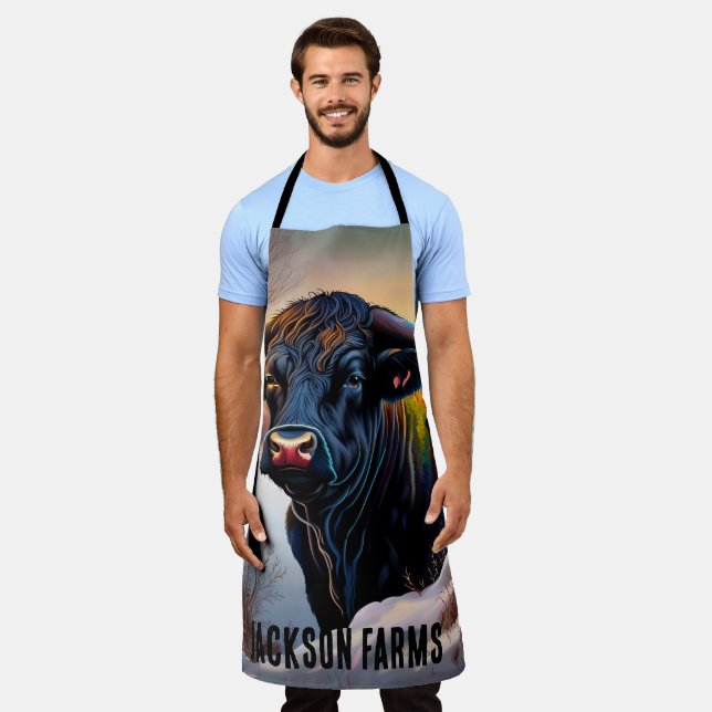 Black Angus Bull Winter Apron (Worn)