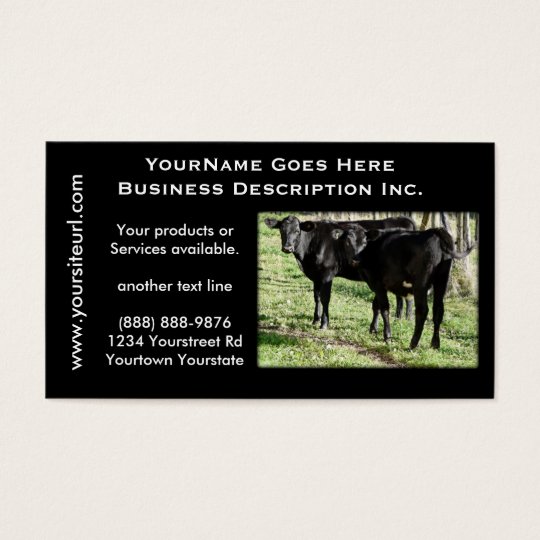 Black Angus Cattle Ranch Business Card
