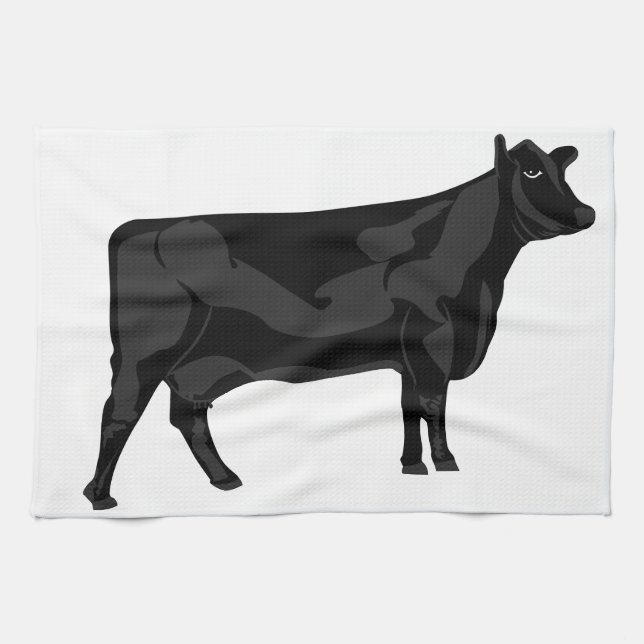 Black Angus Tea Towel (Horizontal)