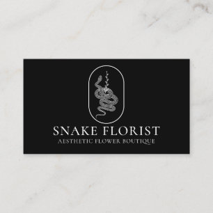 Black Animal Flower Snake Business Card