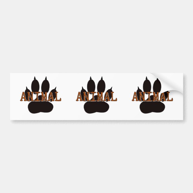 Black Animal Paw Print Bumper Sticker (Front)