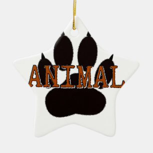 Black Animal Paw Print Ceramic Tree Decoration