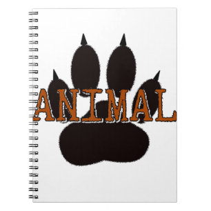 Black Animal Paw Print Notebook