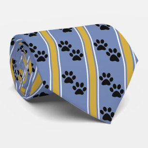 Black Animal Paw Prints Team Sports Necktie