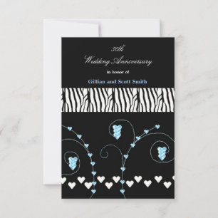 Black Animal  Print 50th  Anniversary Invitation