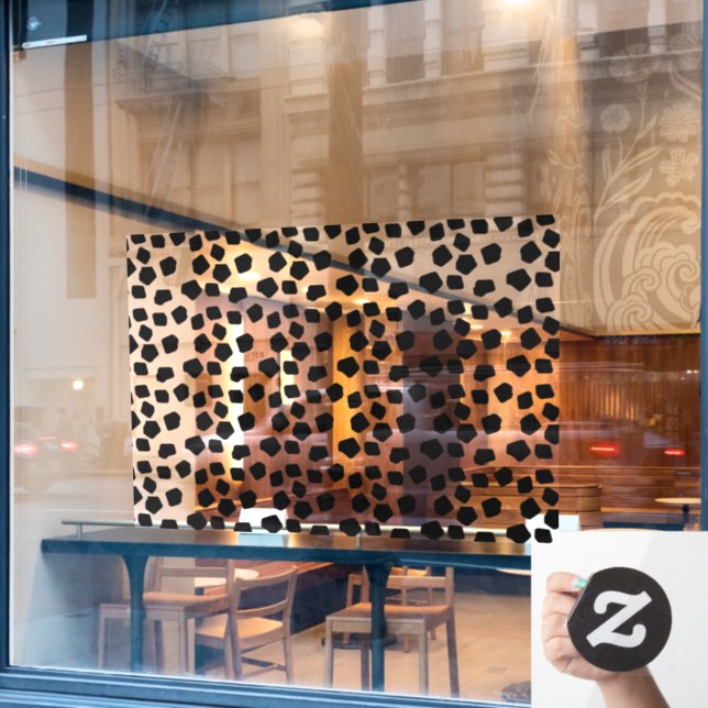 Black Animal Print Window Cling (Cafe Window)