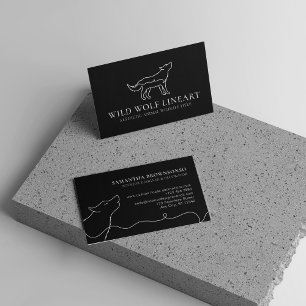 Black Animal Wild Nature Wolf Business Card
